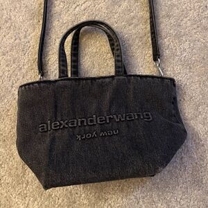 Alexander Wang Black Denim Crossbody Tote